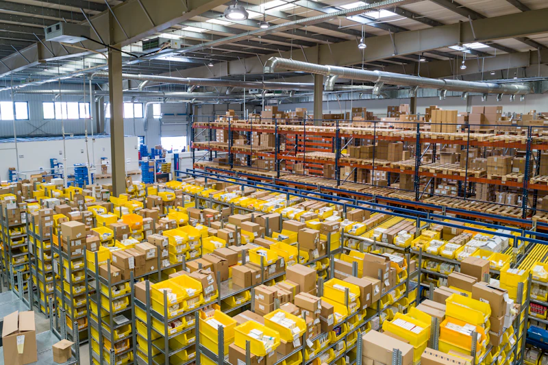 Industrial warehouse interior operations